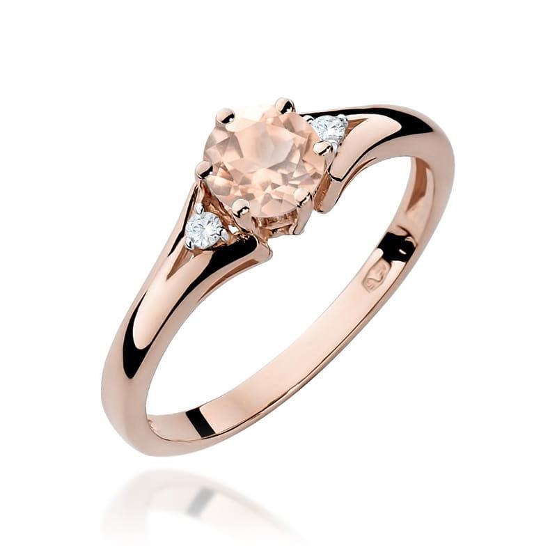Gold Ring With Morganite And Diamonds