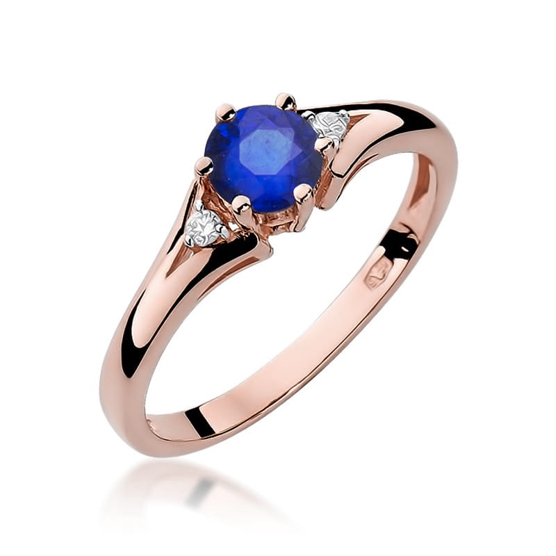 Gold Ring With Sapphire And Diamonds