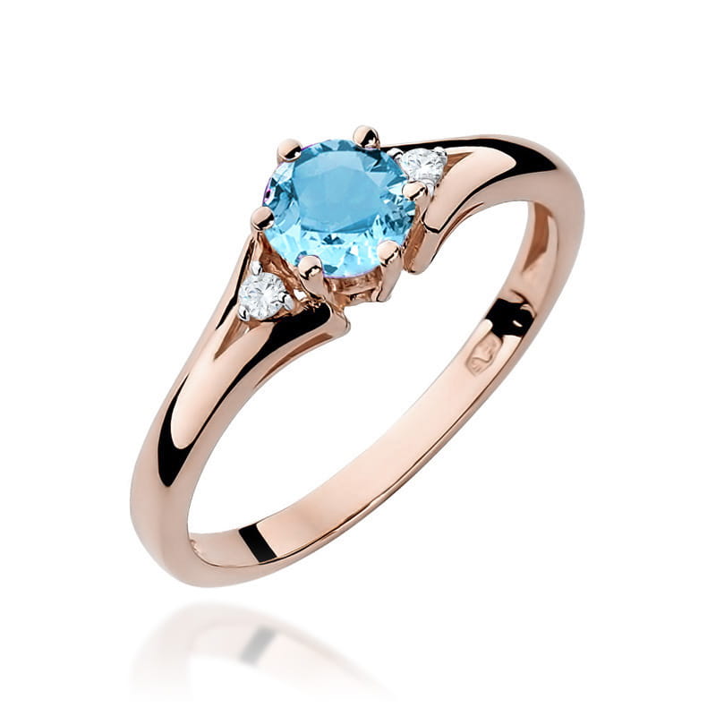 Gold Ring With Topaz And Diamonds