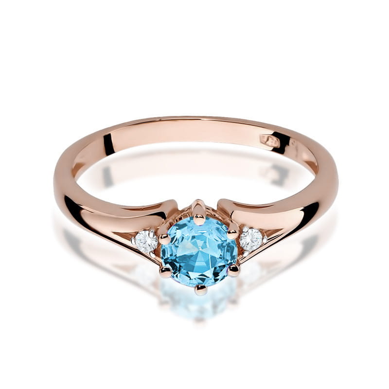 Gold Ring With Topaz And Diamonds