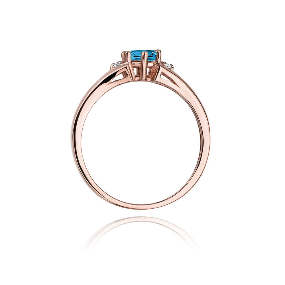 Gold Ring With London Topaz And Diamonds