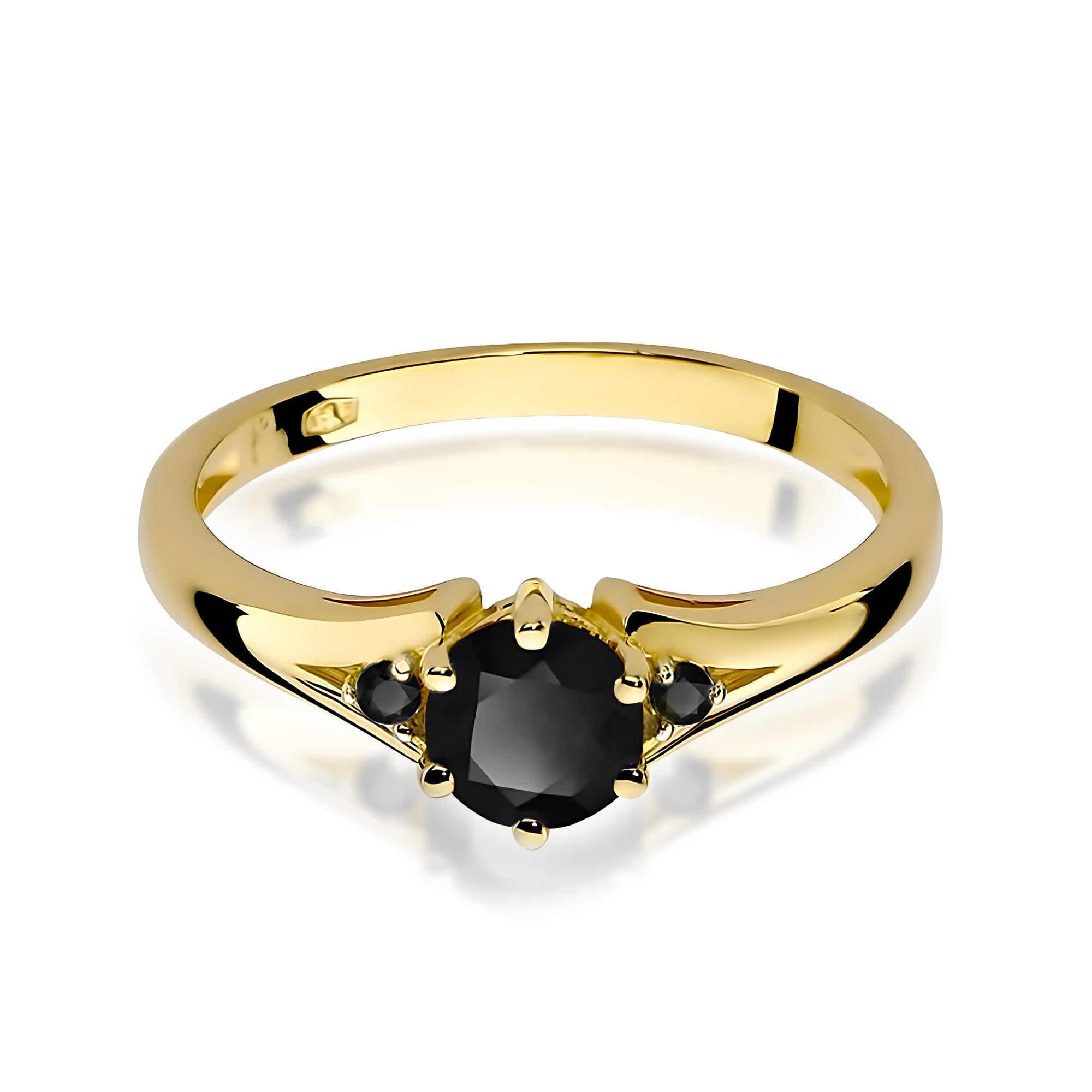 Auksinis Žiedas Su Juodais Deimantais