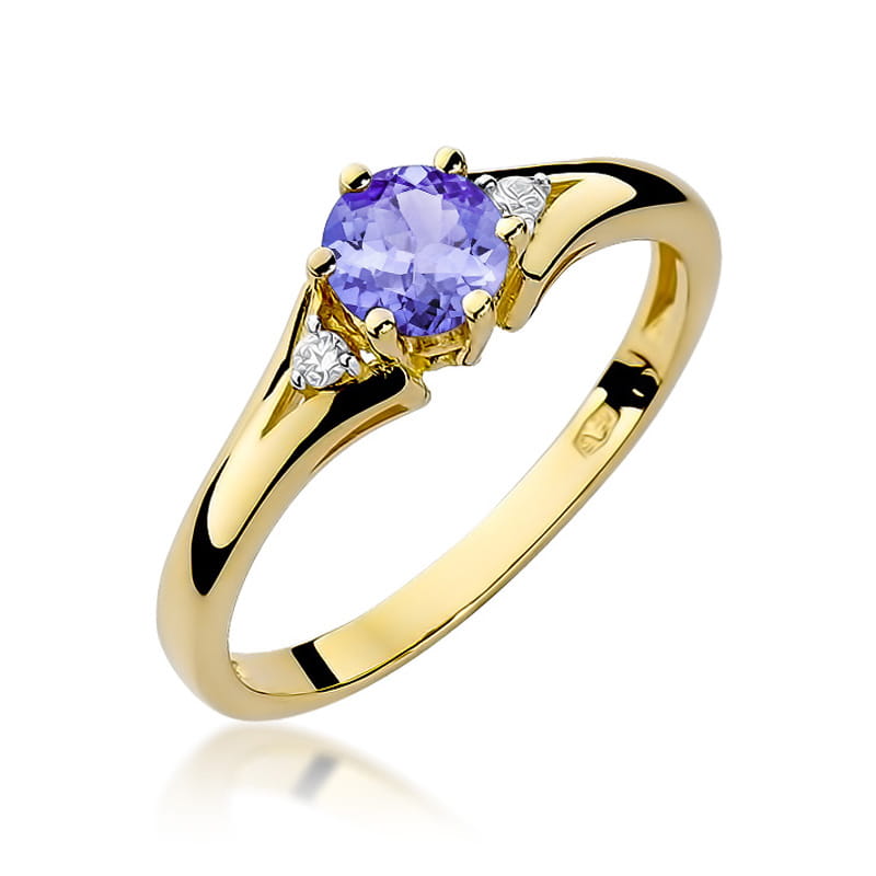 Gold Ring With Tanzanite And Diamonds