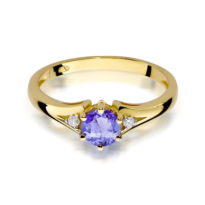 Gold Ring With Tanzanite And Diamonds