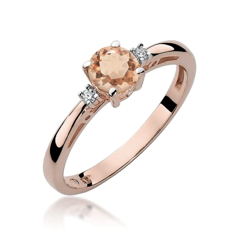 Gold Ring With Morganite And Diamonds