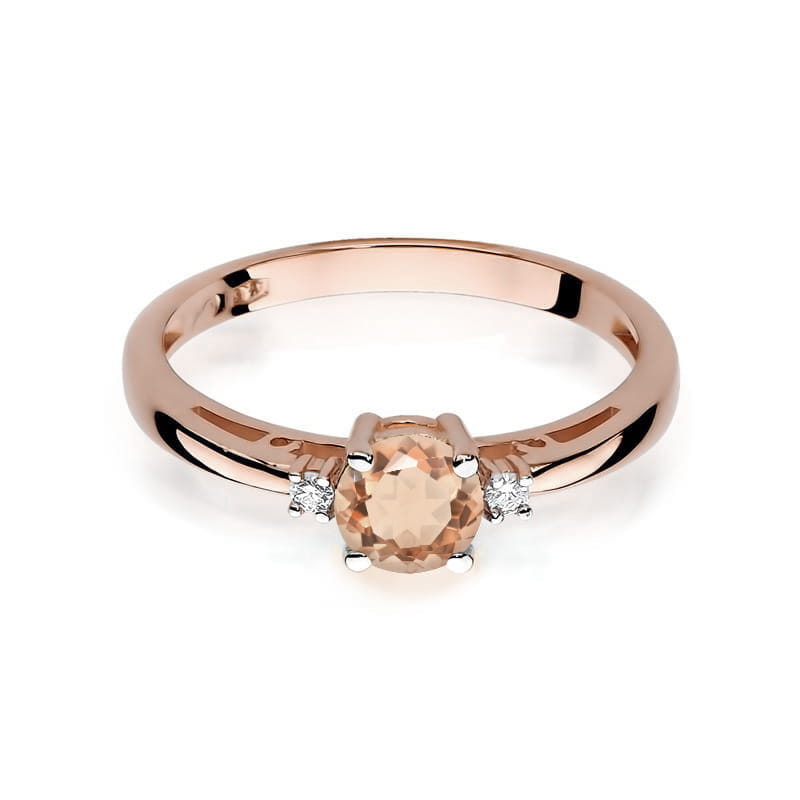 Gold Ring With Morganite And Diamonds