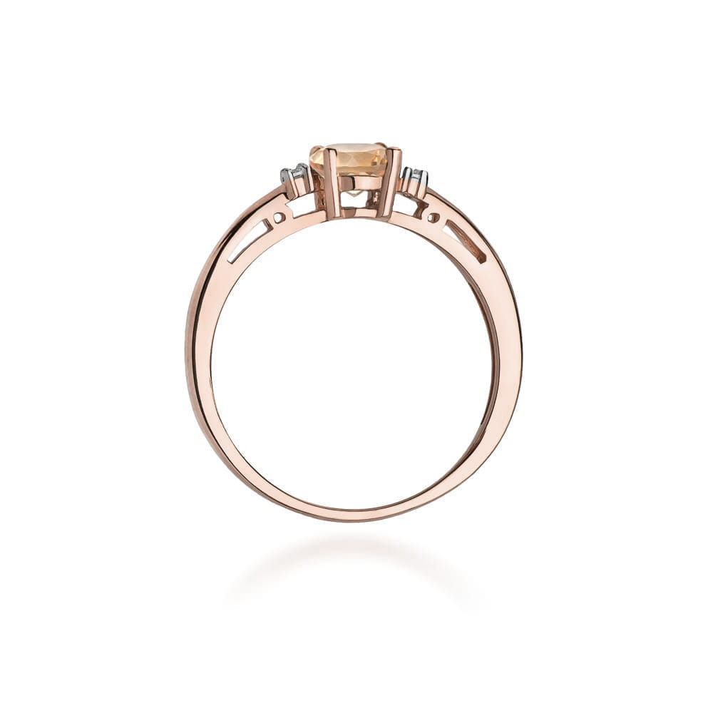 Auksinis Žiedas Su Morganitu Ir Deimantais