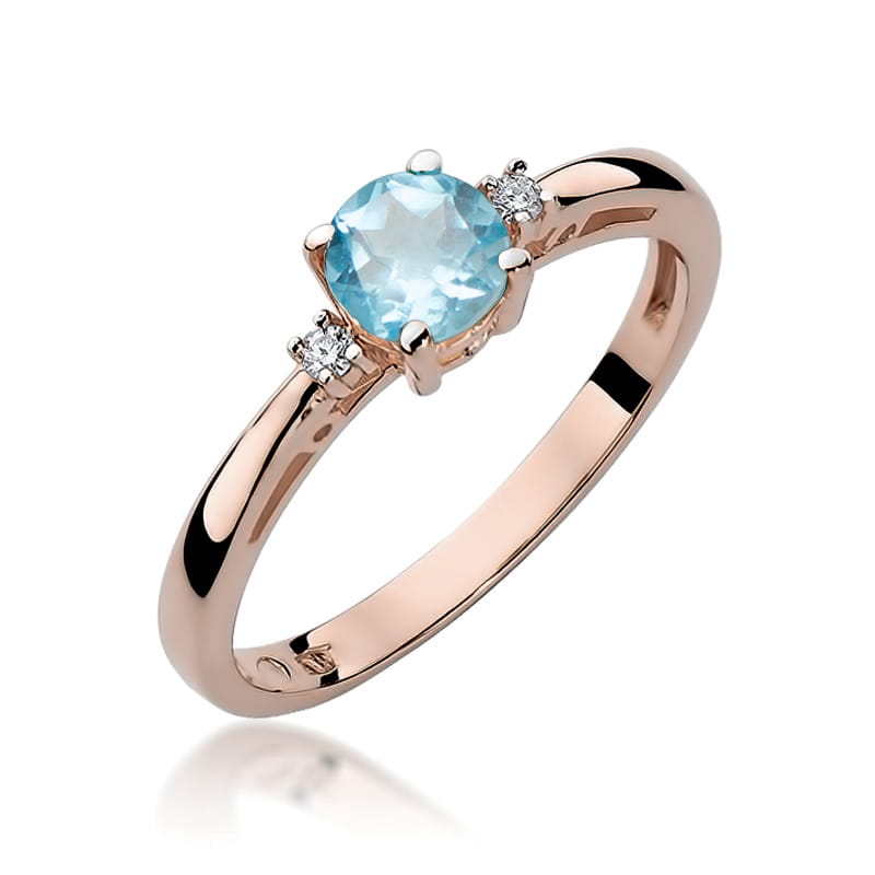 Gold Ring With Topaz And Diamonds