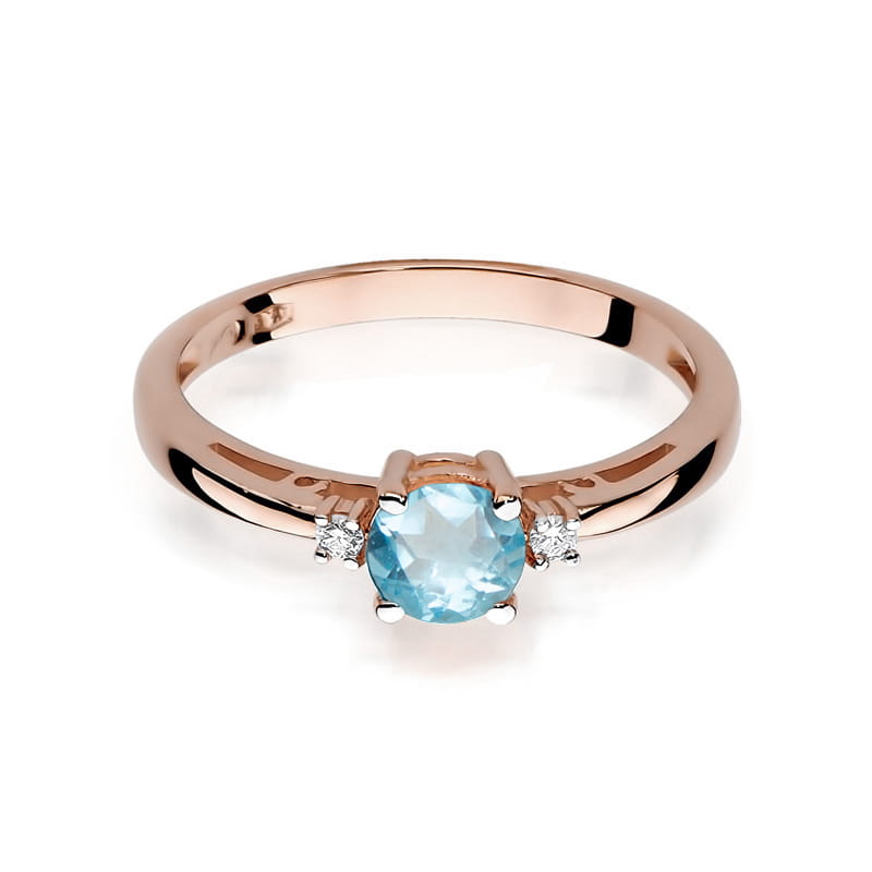 Gold Ring With Topaz And Diamonds
