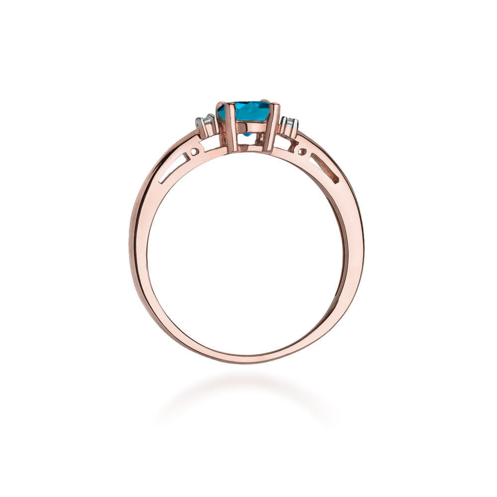 Gold Ring With London Topaz And Diamonds