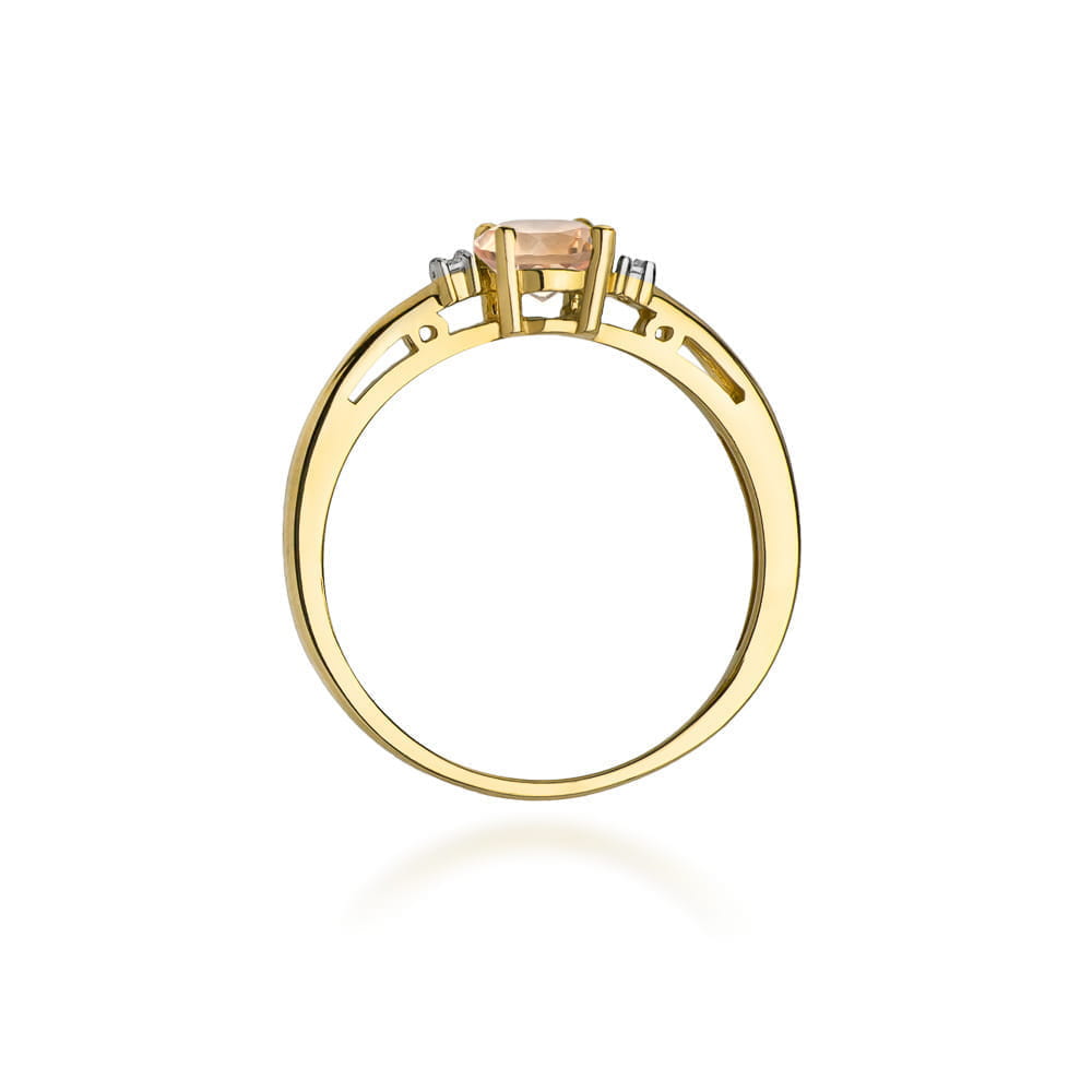 Auksinis Žiedas Su Morganitu Ir Deimantais