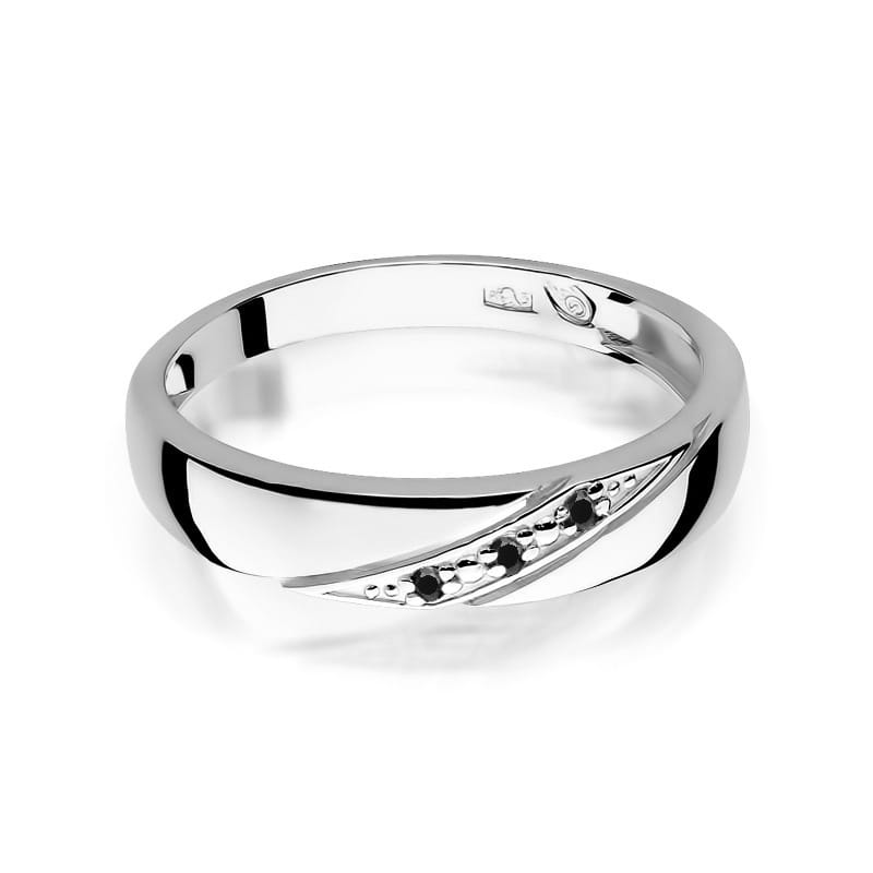 Auksinis Žiedas Su Juodais Deimantais