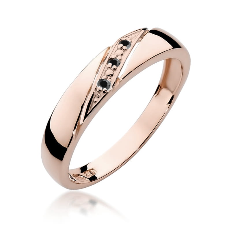 Gold Ring With Black Diamonds