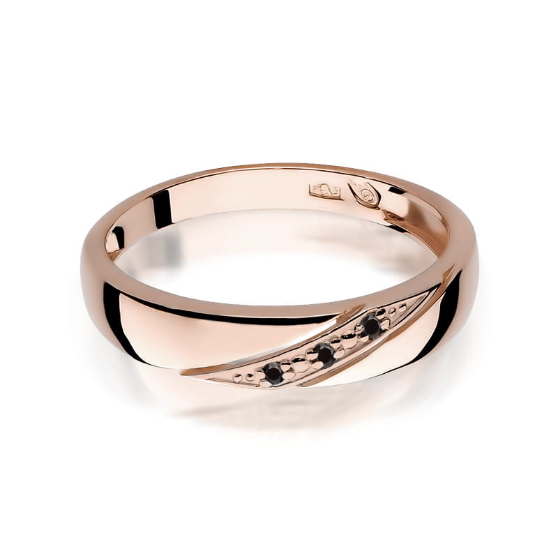 Gold Ring With Black Diamonds