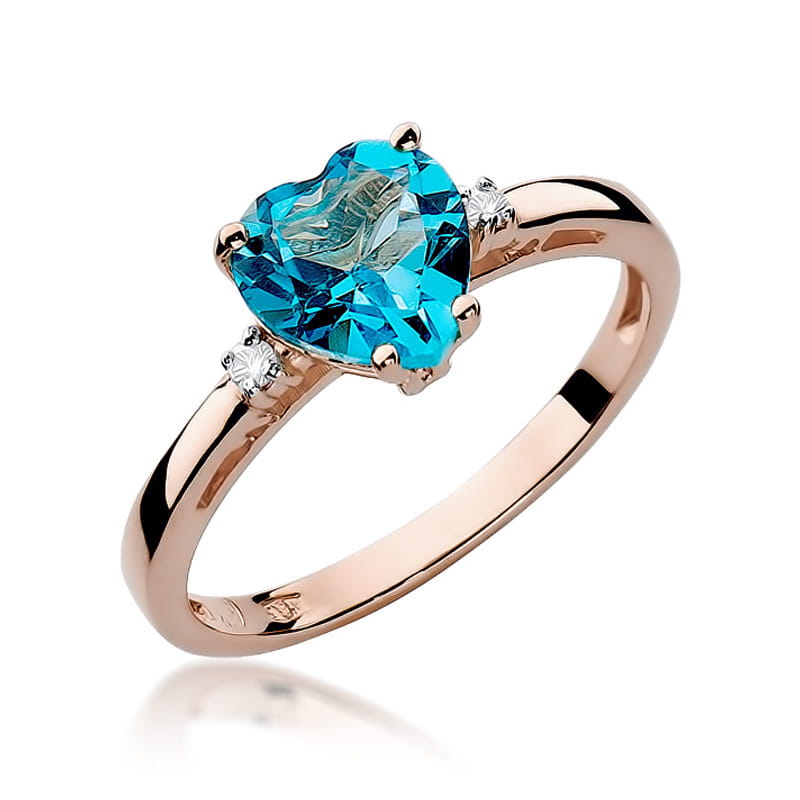 Gold Ring With Topaz And Diamonds