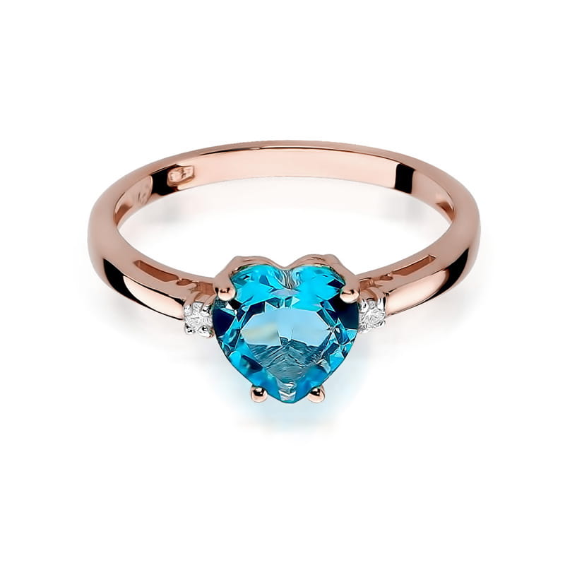 Gold Ring With Topaz And Diamonds