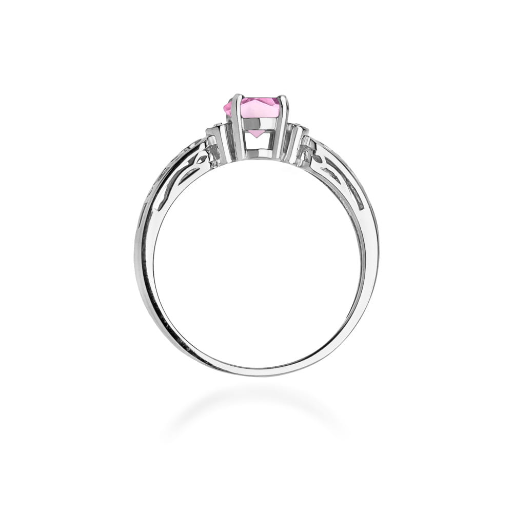 Gold Ring With Pink Topaz And Diamonds