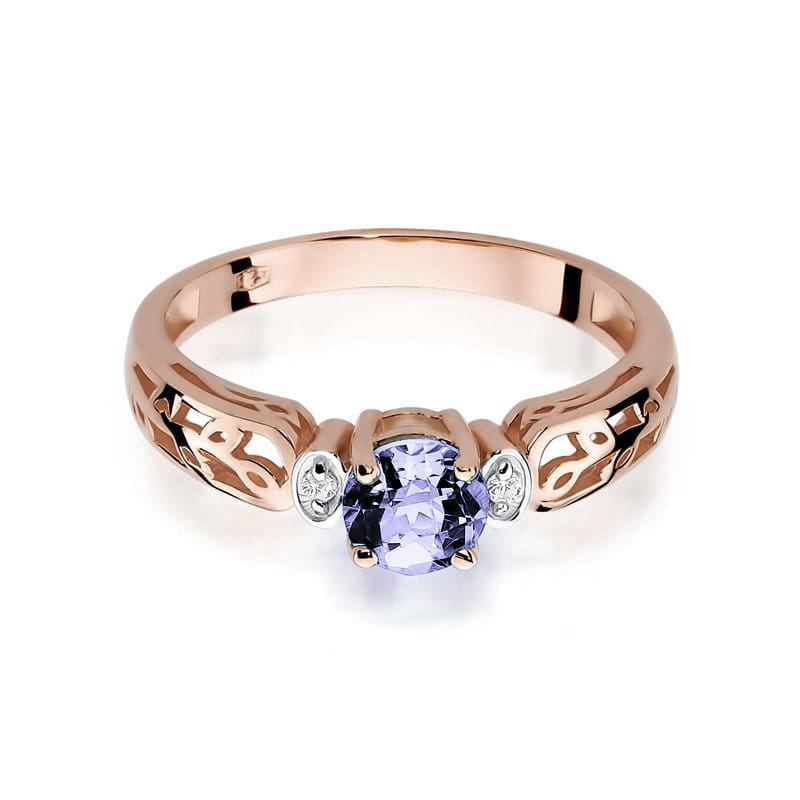 Gold Ring With Tanzanite And Diamonds