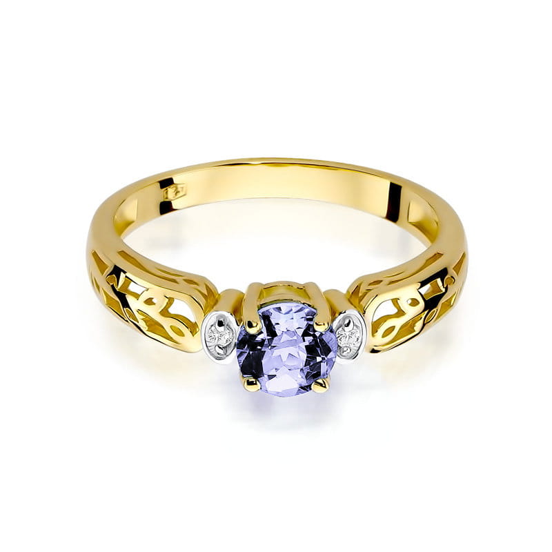 Gold Ring With Tanzanite And Diamonds
