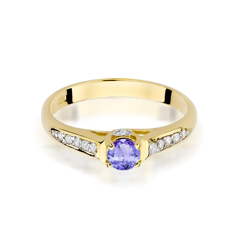 Gold Ring With Tanzanite And Diamonds
