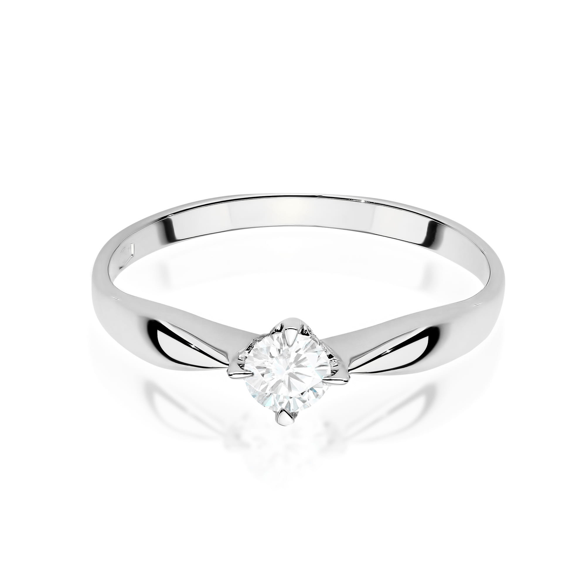 Auksinis Žiedas Su Labaratoriniu Deimantu