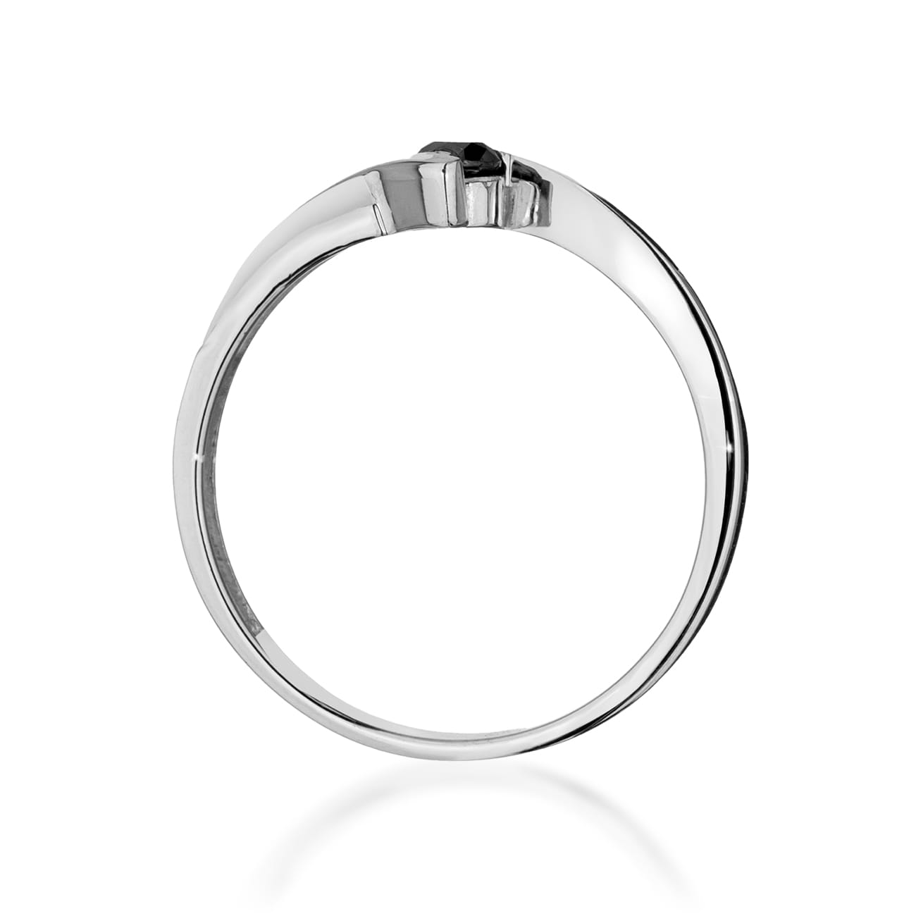 Gold Ring With Black and White Diamonds