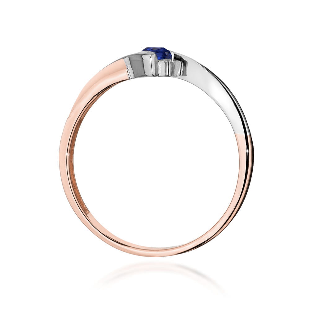 Auksinis Žiedas Su Safyru Ir Deimantais