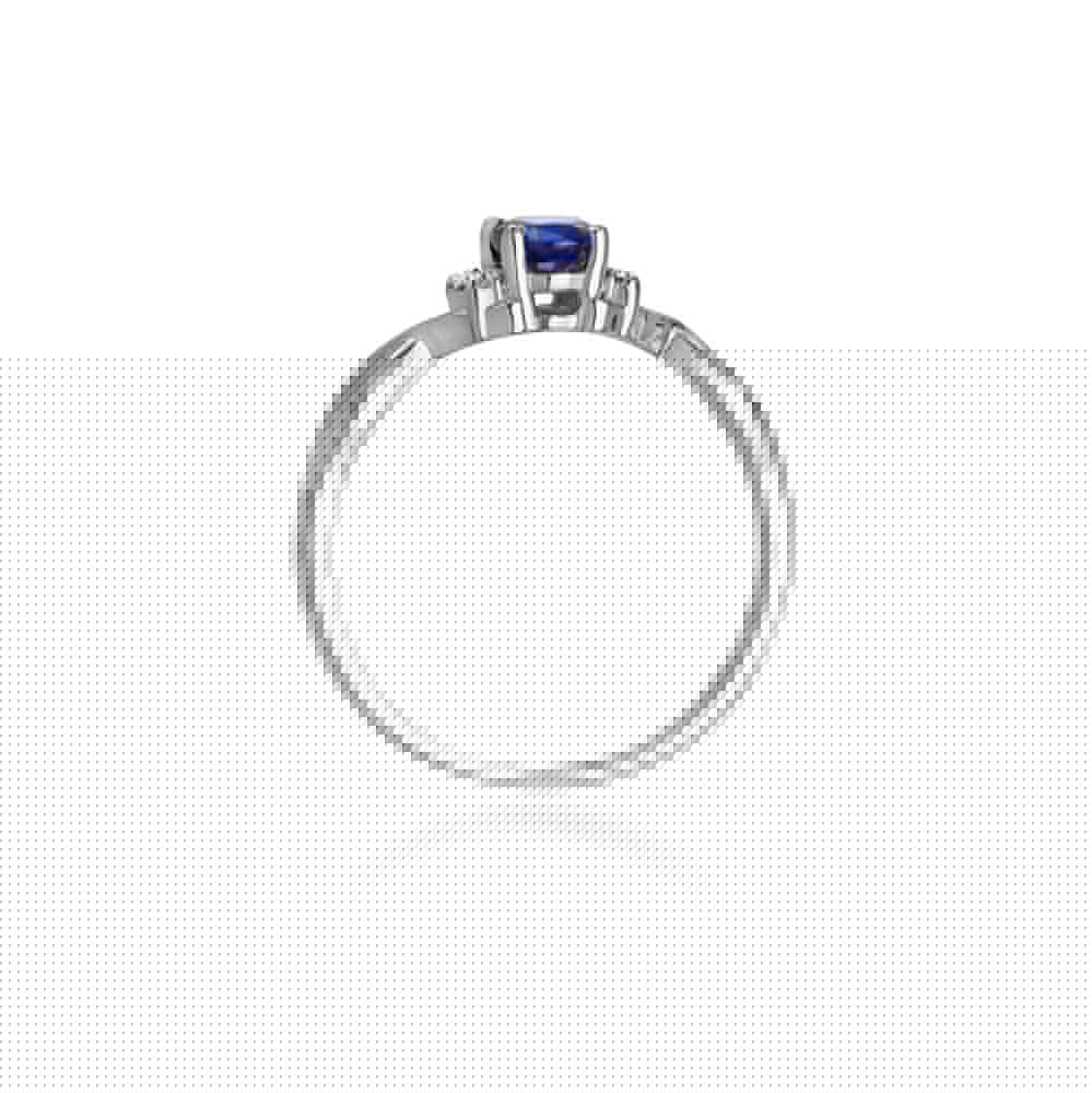 Auksinis Žiedas Su Tanzanitu Ir Deimantais