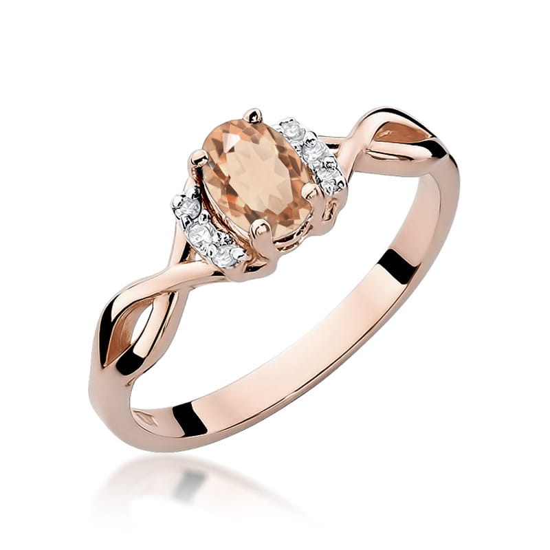 Gold Ring With Morganite And Diamonds
