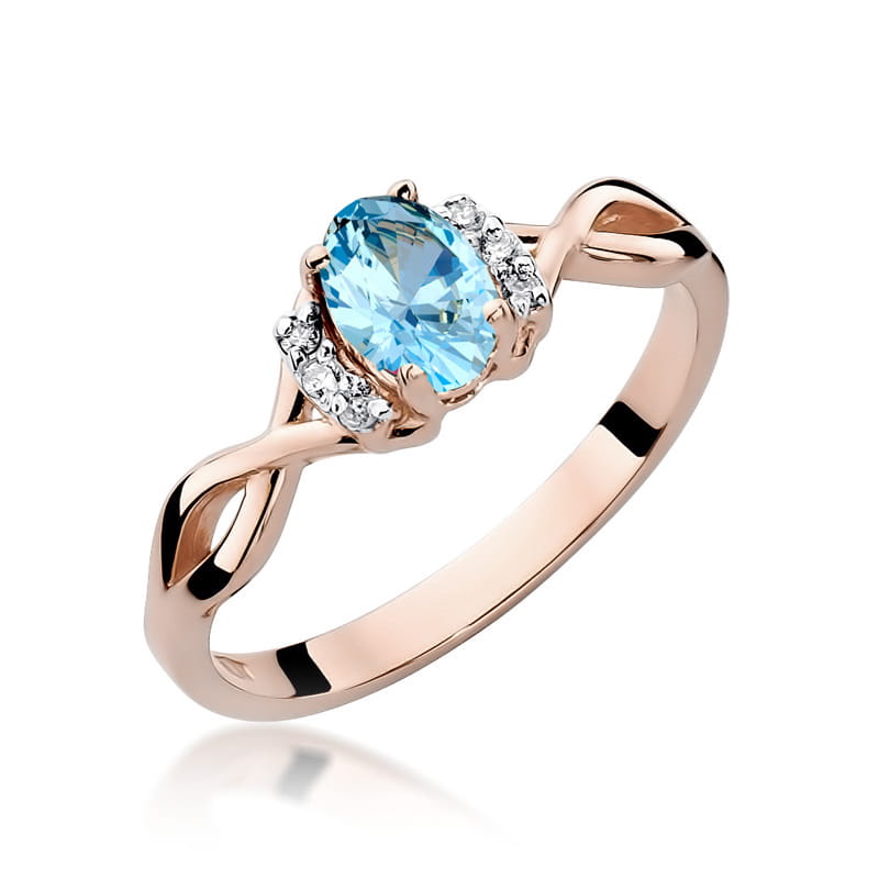 Gold Ring With Topaz And Diamonds