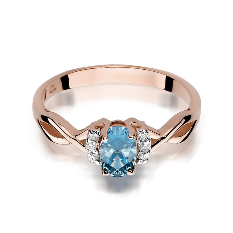 Gold Ring With Topaz And Diamonds