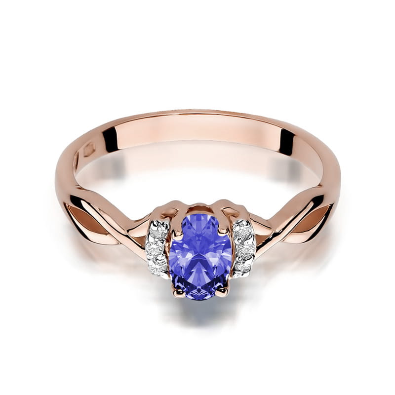Gold Ring With Tanzanite And Diamonds