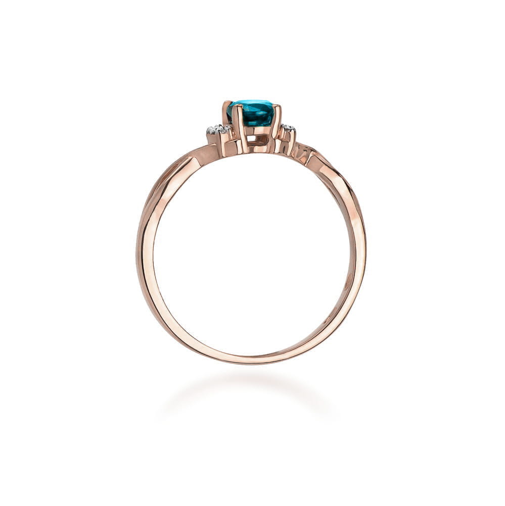 Gold Ring With London Topaz And Diamonds