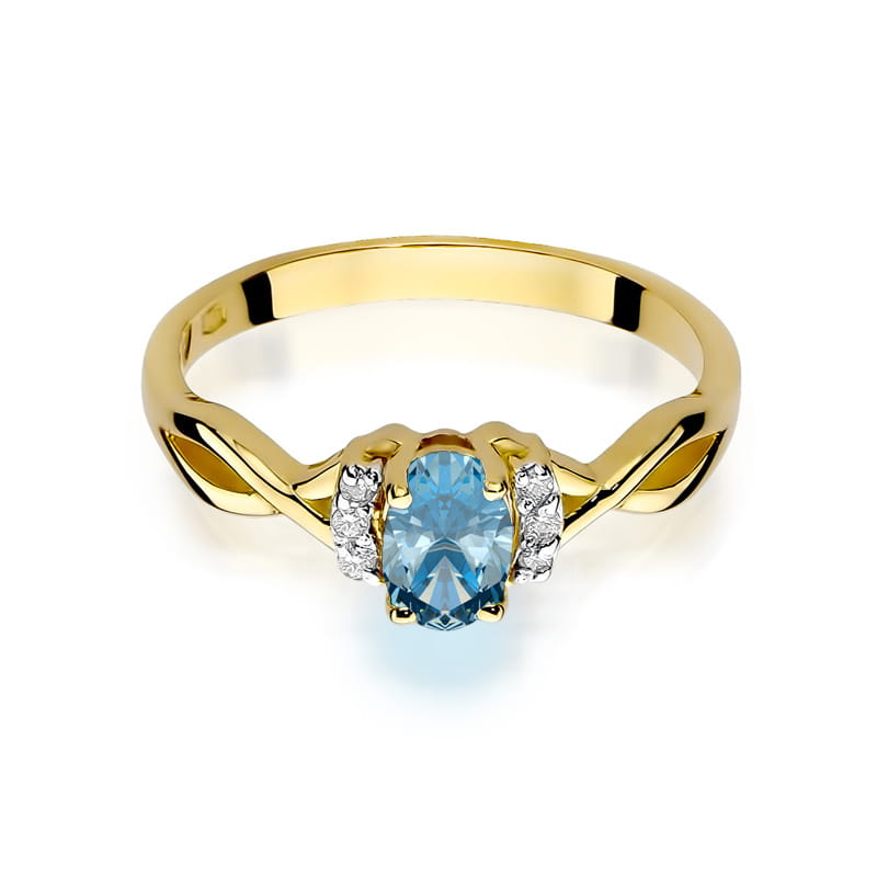 Gold Ring With Topaz And Diamonds