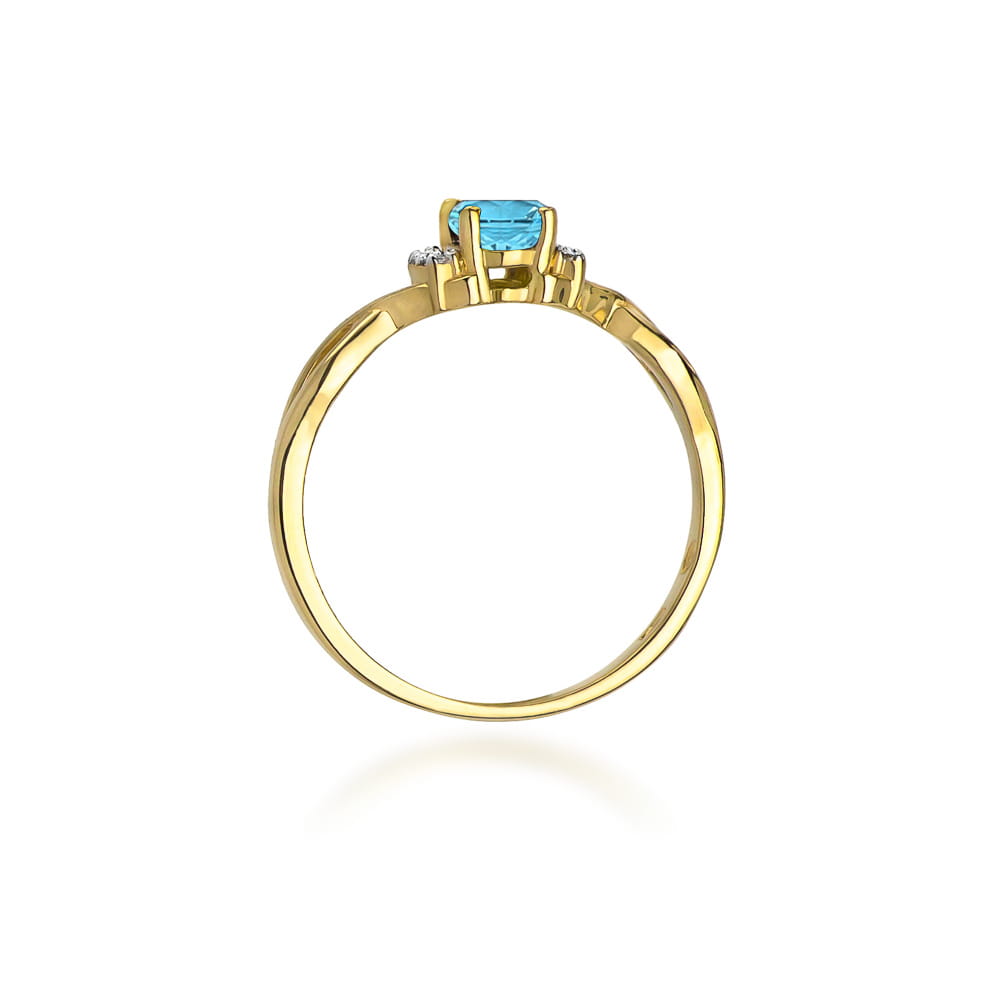 Gold Ring With Topaz And Diamonds