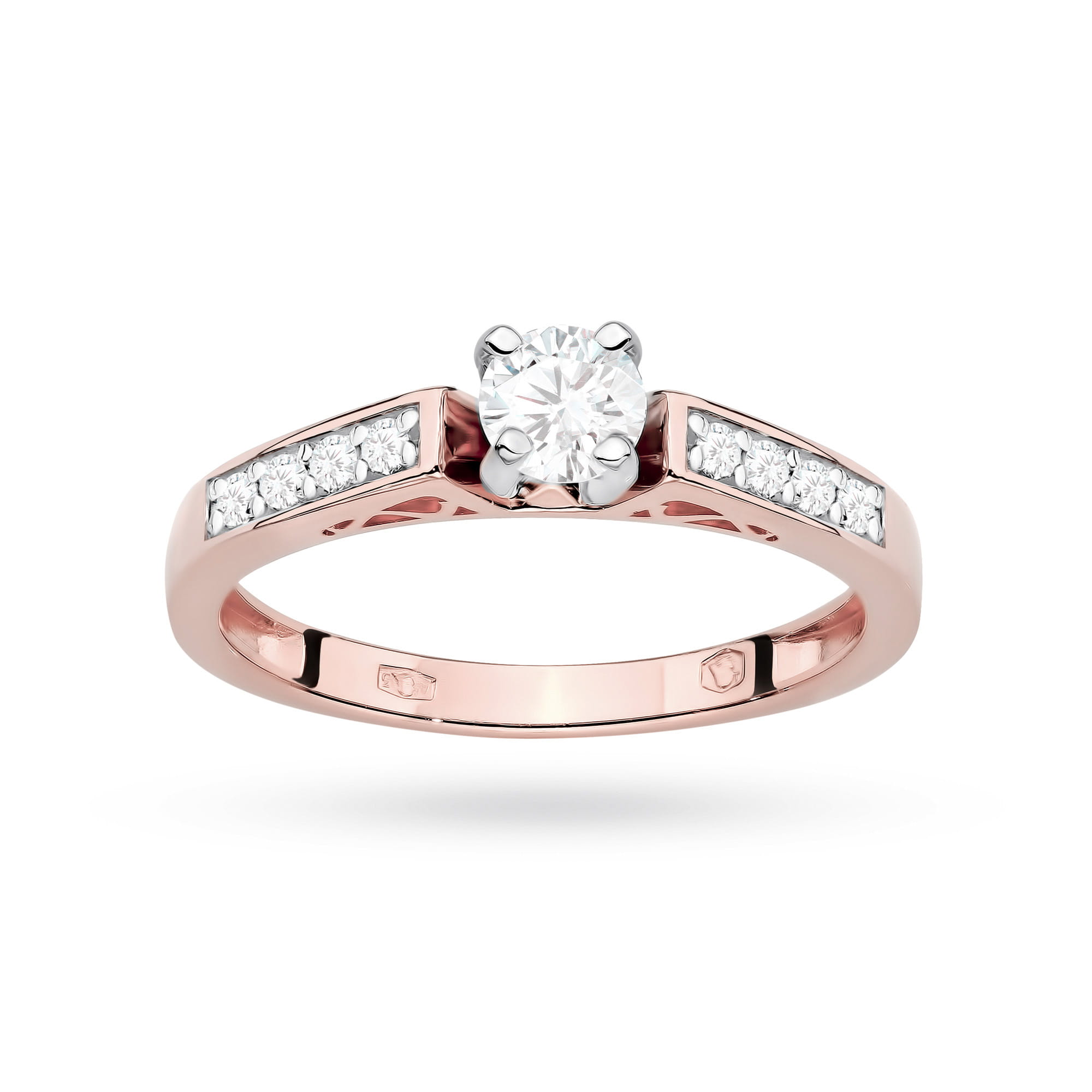 Auksinis Žiedas Su Labaratoriniais Deimantais