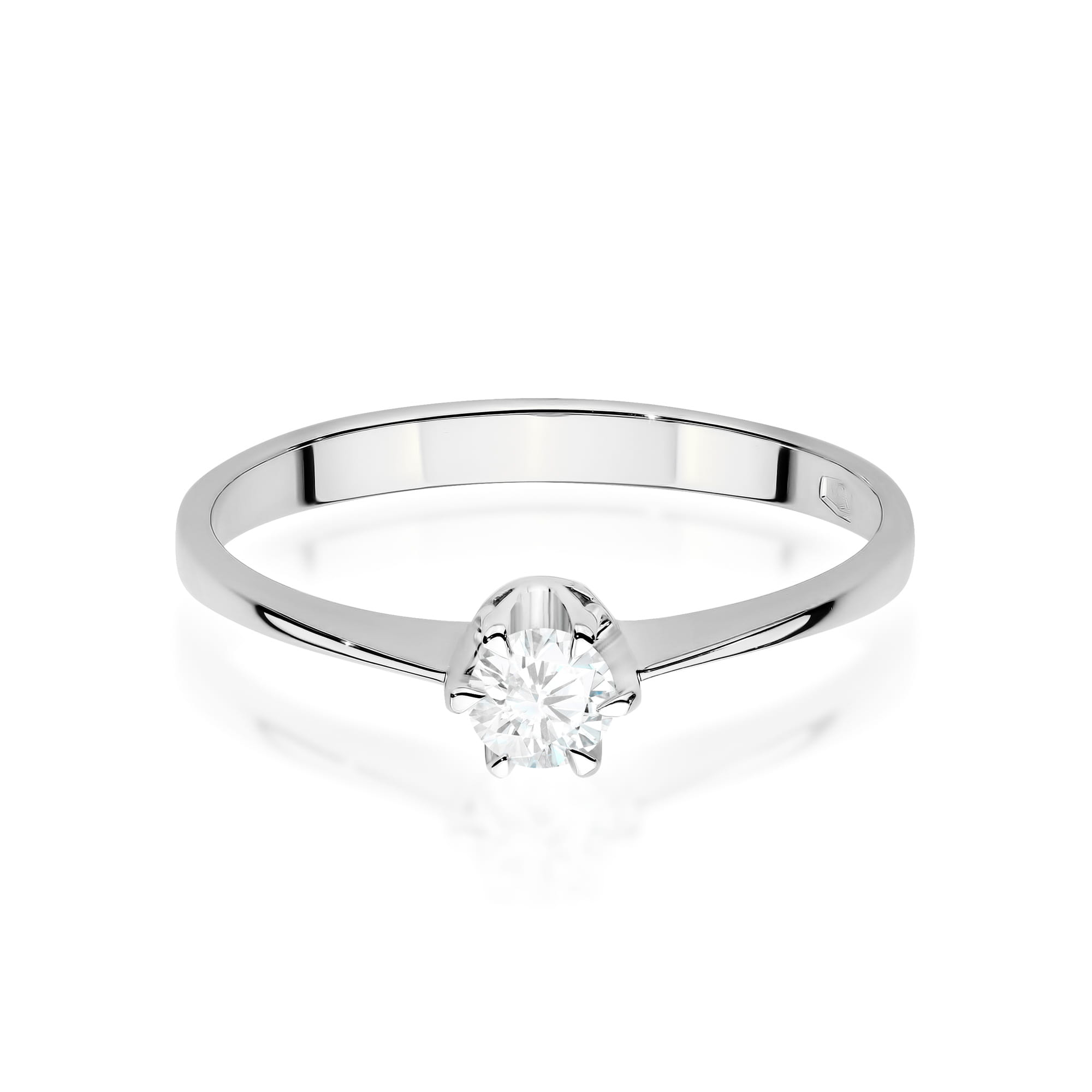 Auksinis Žiedas Su Labaratoriniu Deimantu