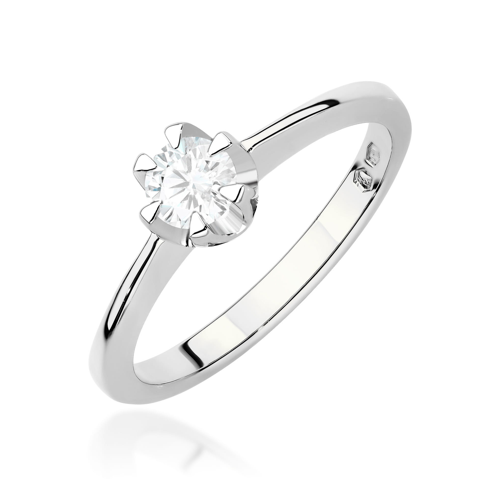 Auksinis Žiedas Su Labaratoriniu Deimantu