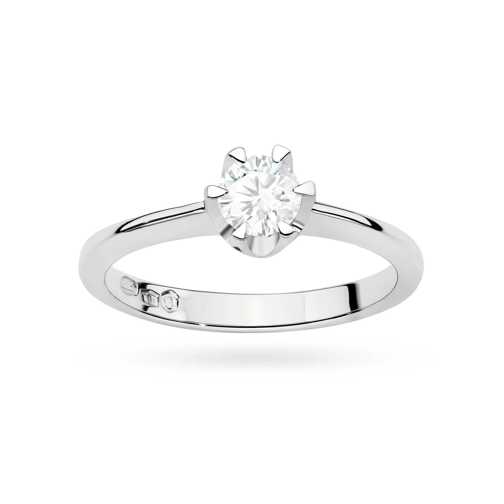 Auksinis Žiedas Su Labaratoriniu Deimantu