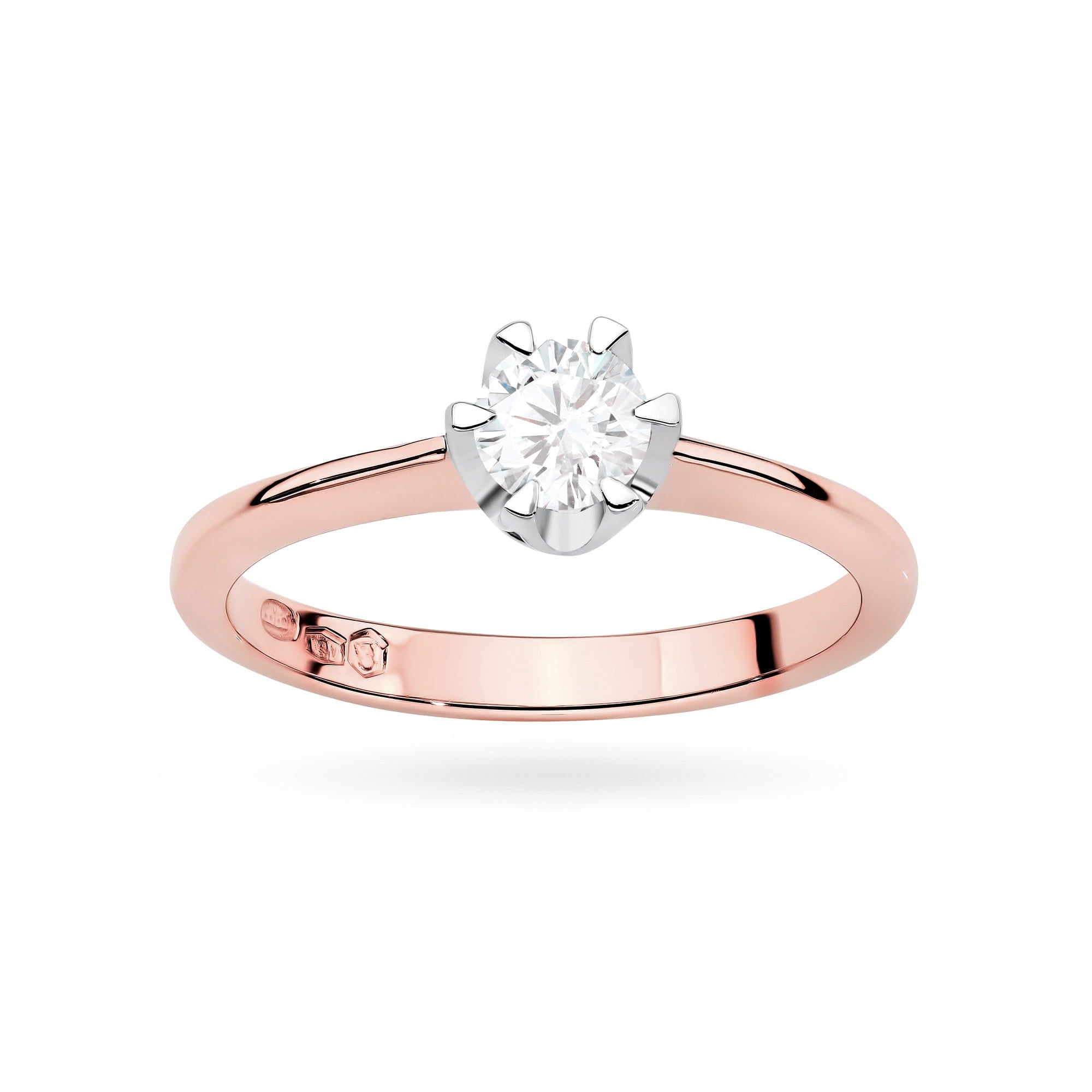 Auksinis Žiedas Su Labaratoriniu Deimantu