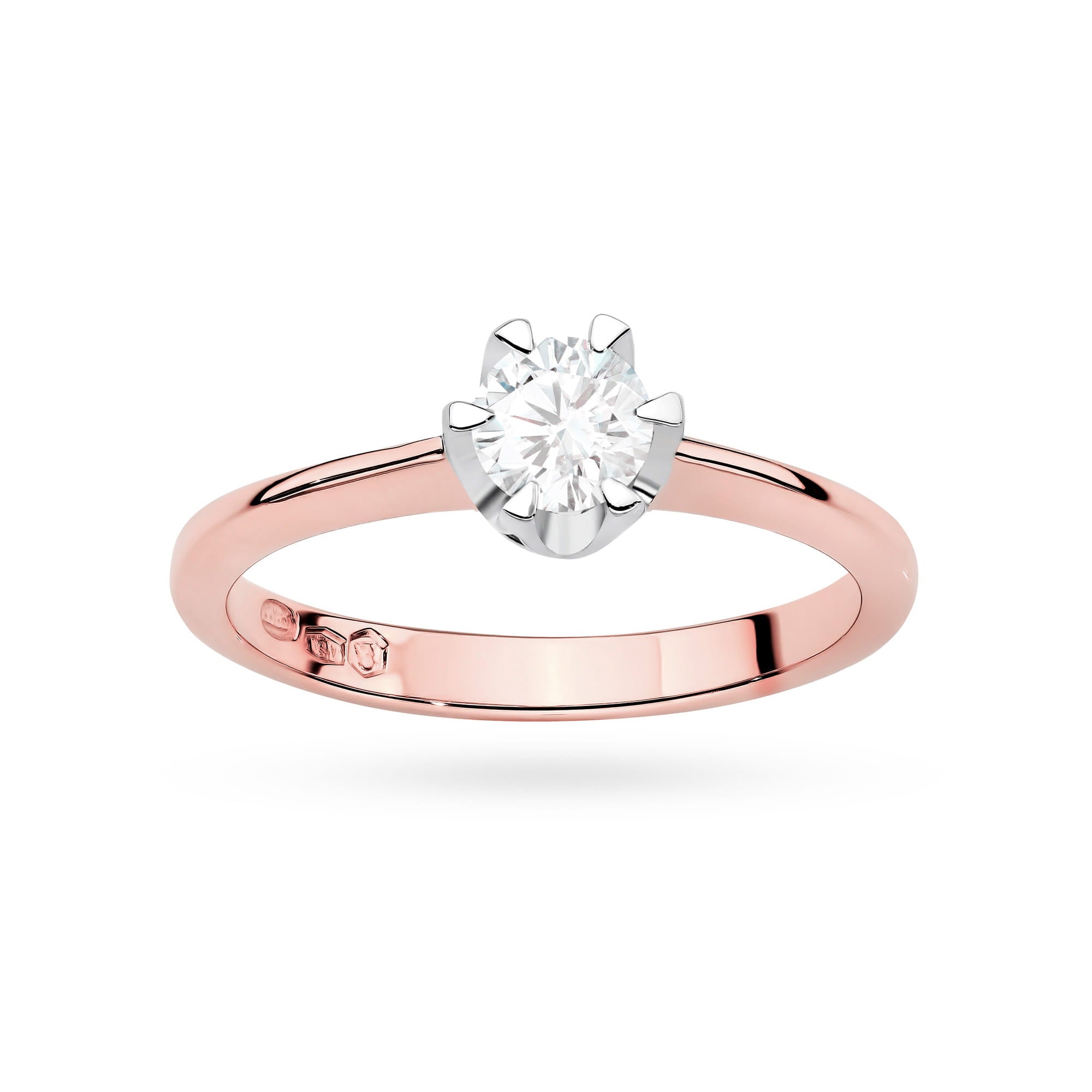 Auksinis Žiedas Su Labaratoriniu Deimantu