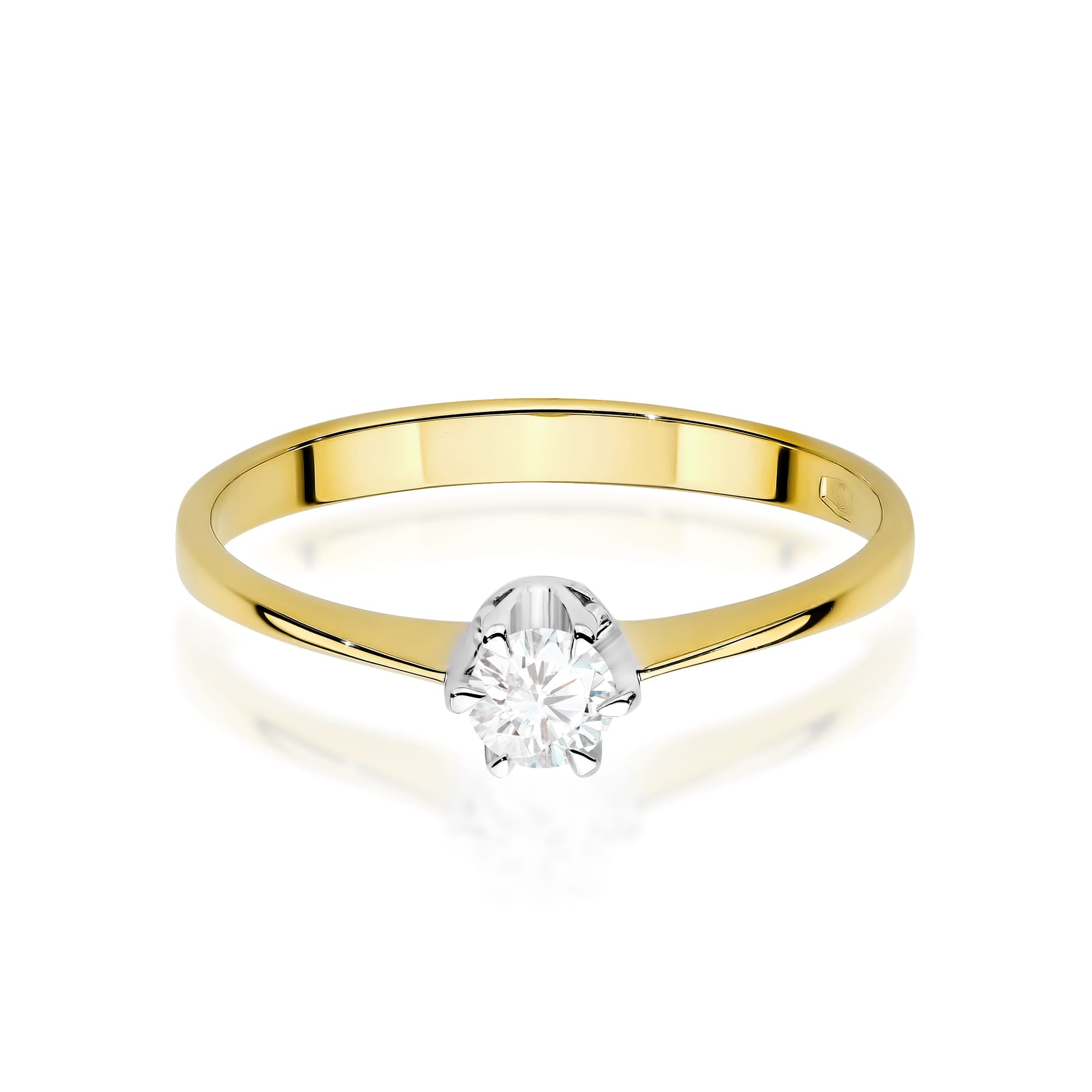 Auksinis Žiedas Su Labaratoriniu Deimantu