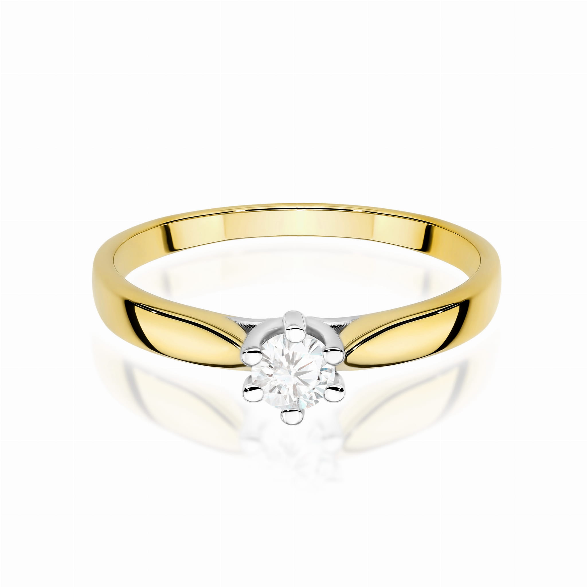 Auksinis Žiedas Su Labaratoriniu Deimantu