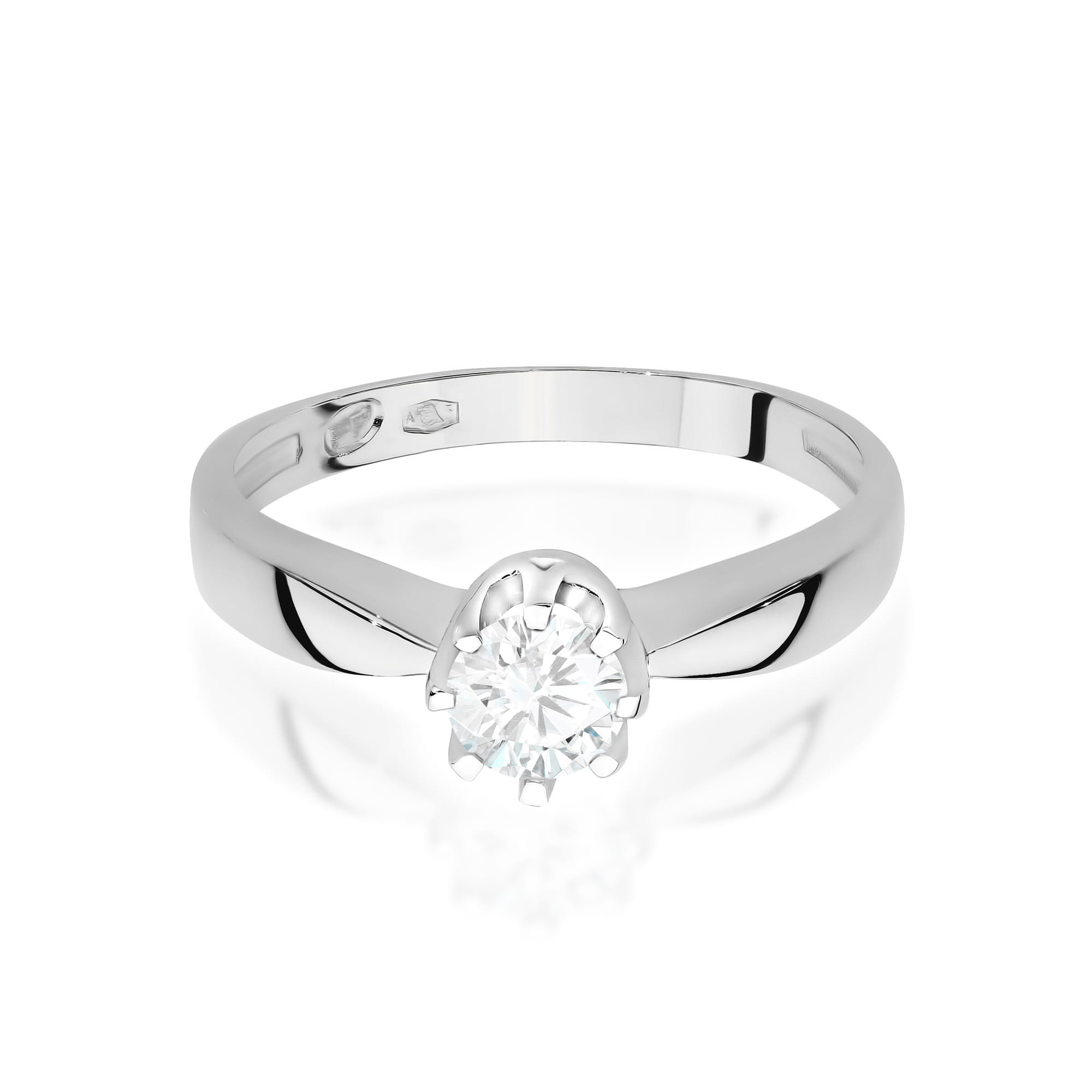 Auksinis Žiedas Su Labaratoriniu Deimantu