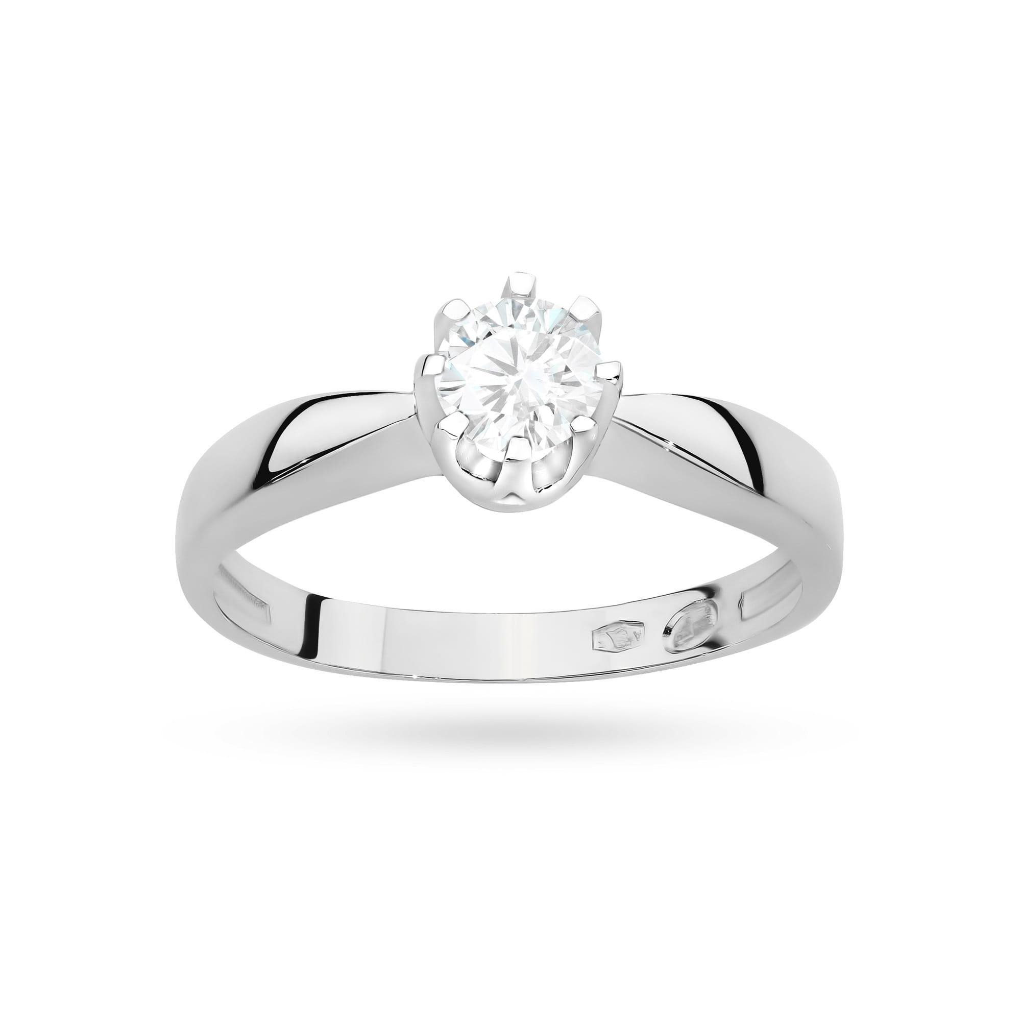 Auksinis Žiedas Su Labaratoriniu Deimantu