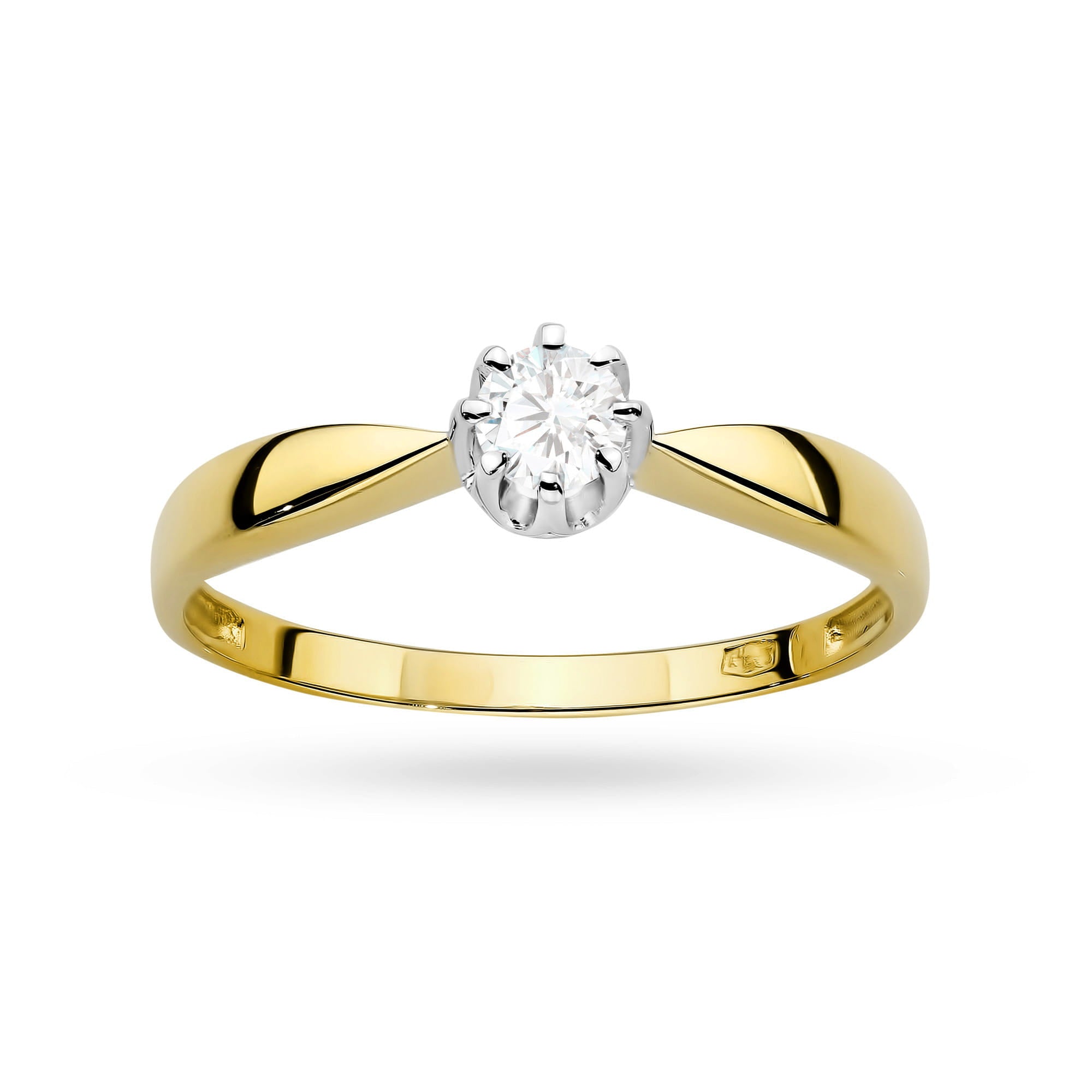 Auksinis Žiedas Su Labaratoriniu Deimantu