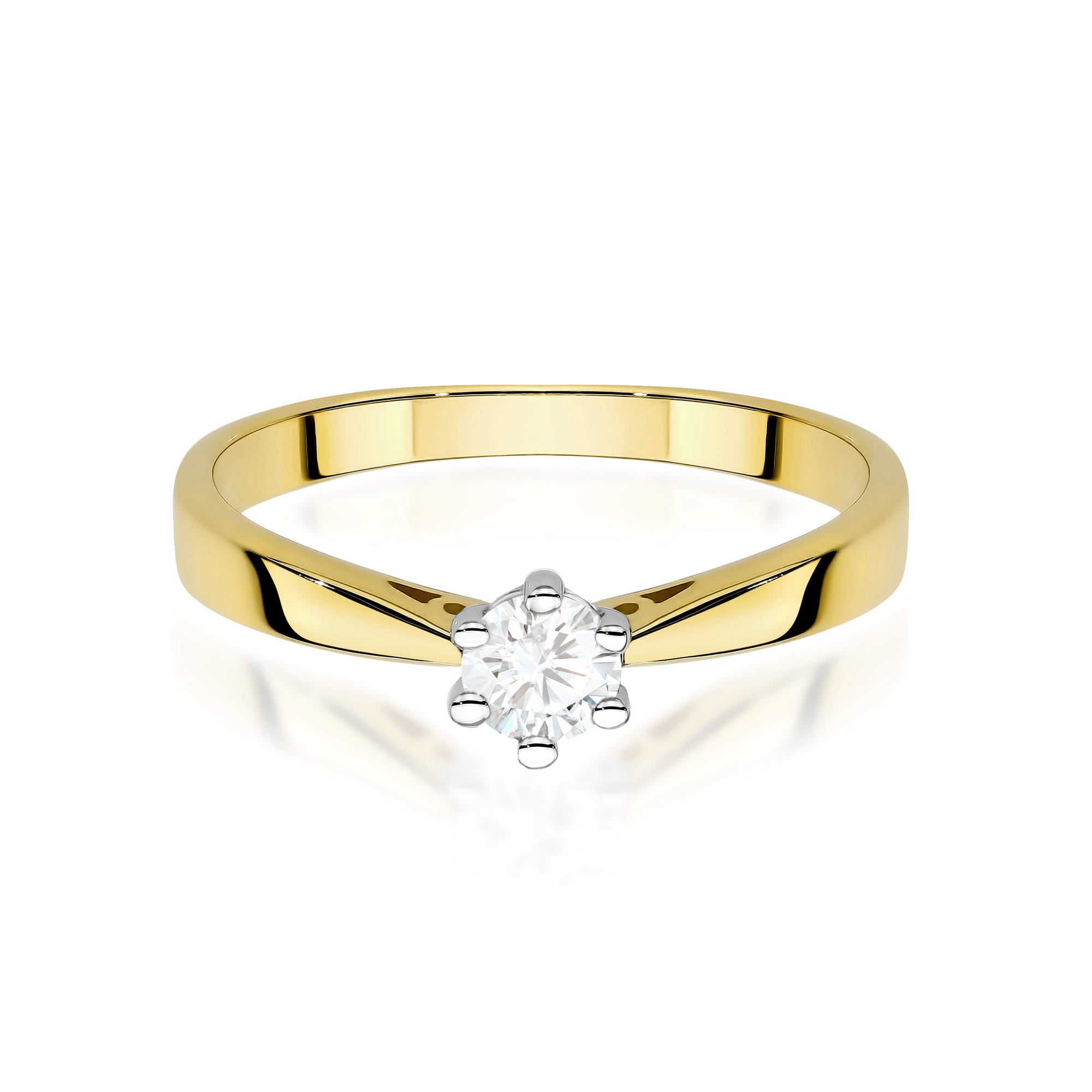 Auksinis Žiedas Su Labaratoriniu Deimantu