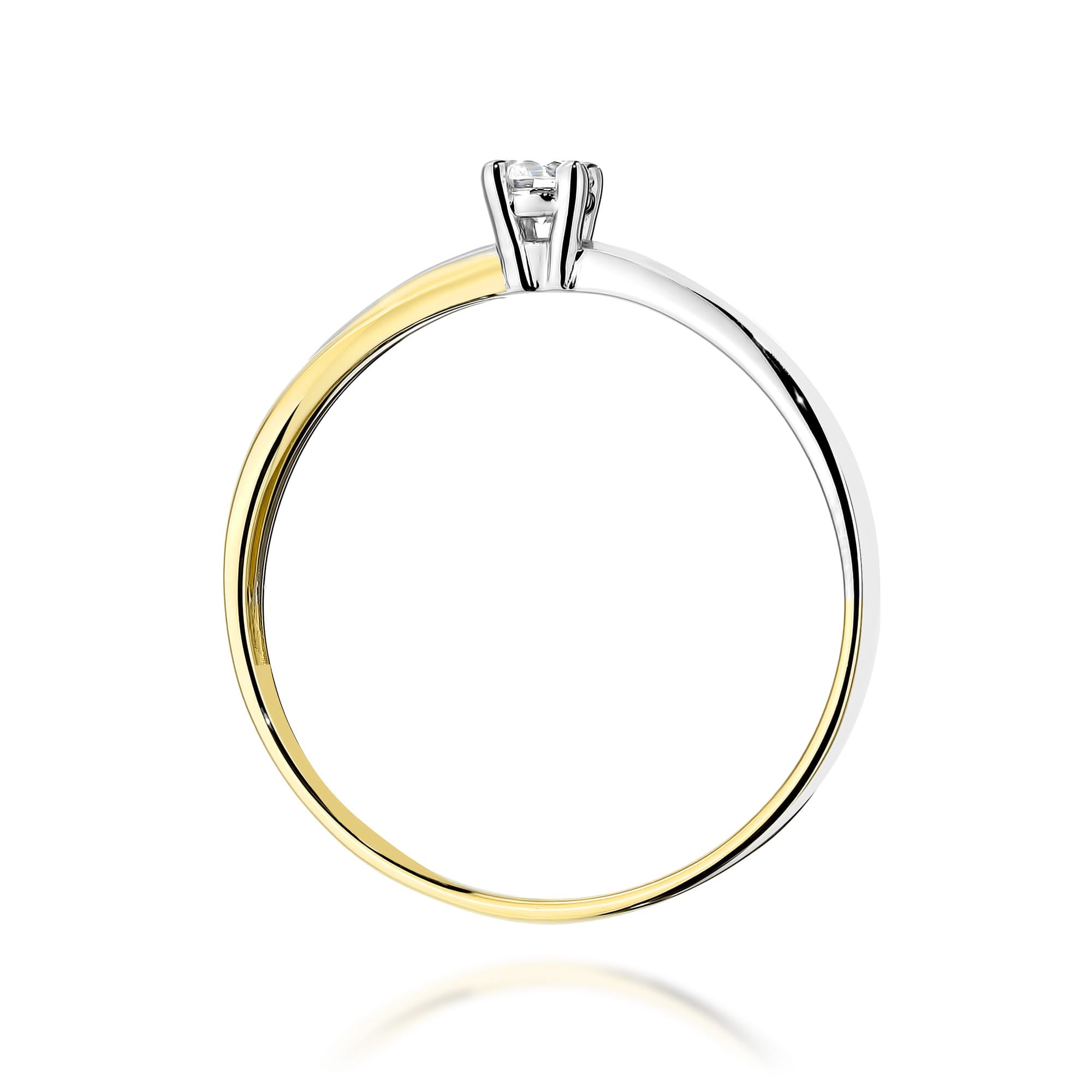 Auksinis Žiedas Su Labaratoriniu Deimantu