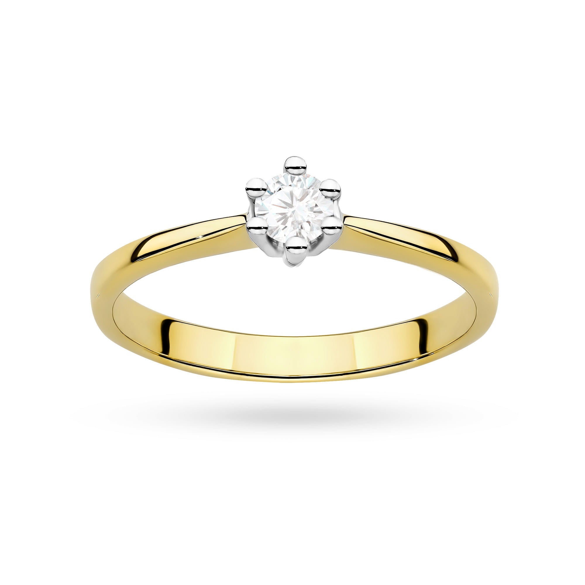 Auksinis Žiedas Su Labaratoriniu Deimantu