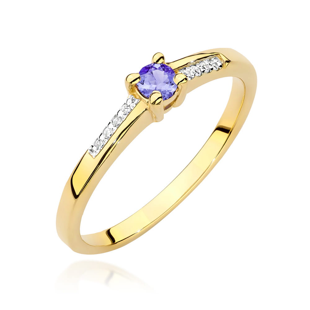 Gold Ring With Tanzanite And Diamonds